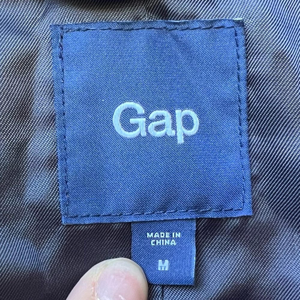 Gap Speckled Zig Zag Herringbone Patterned Button… - image 3